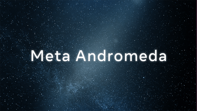 Meta Andromeda Logo on Starry Background